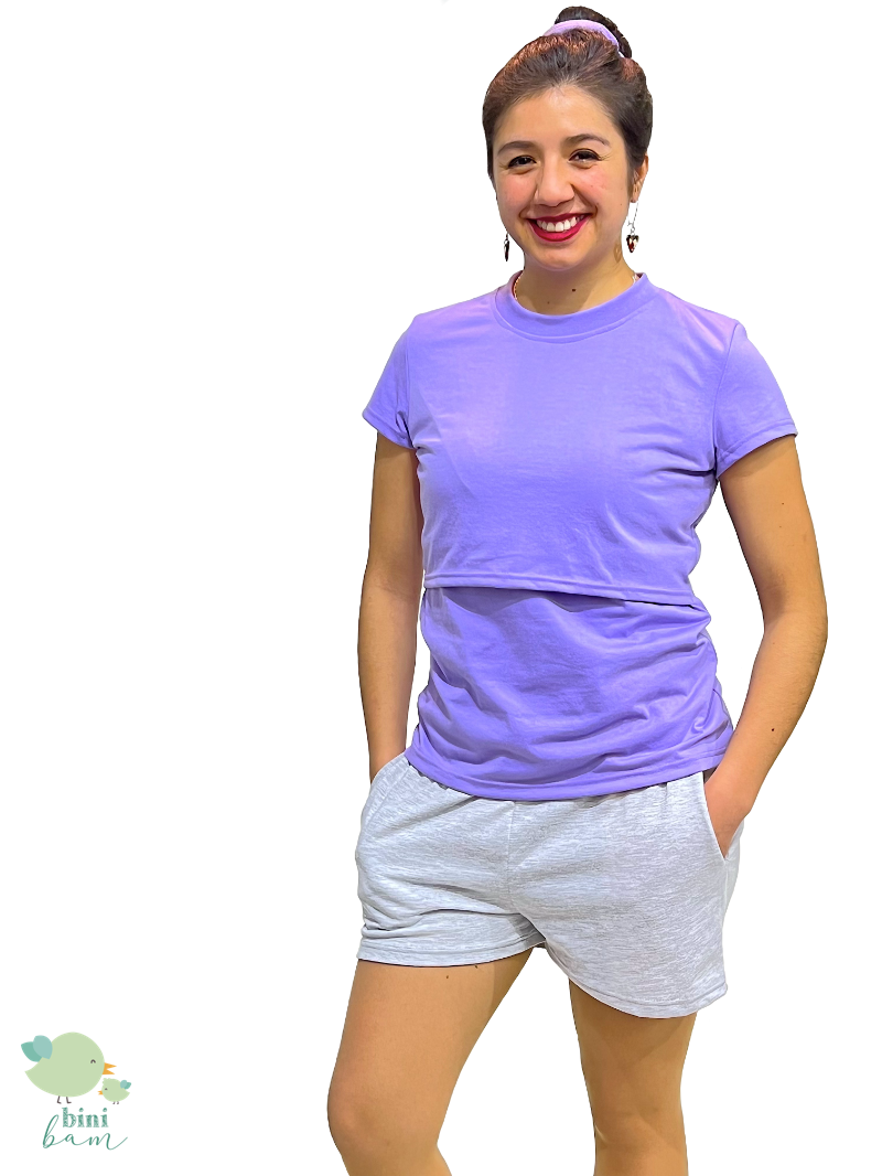 Pijama corto lila